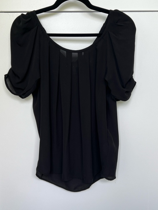Joie Tops - Joie Black Pleated Puff-Sleeve Women's Top